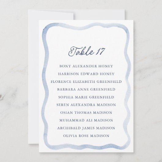 Dusty Blue French Estate Wedding Seating Card  招待状 (正面)