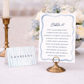 Dusty Blue French Estate Wedding Seating Card  招待状