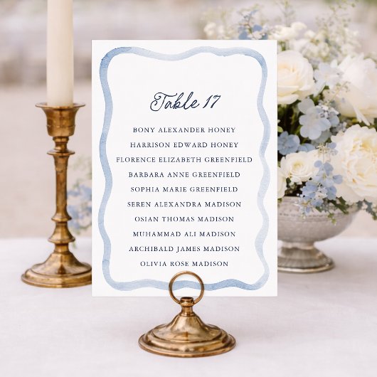 Dusty Blue French Estate Wedding Seating Card  招待状