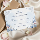 Dusty Blue French Garden Floral Wedding RSVP