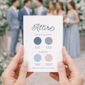 Dusty Blue French Wedding Attire Card  招待状