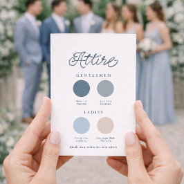 Dusty Blue French Wedding Attire Card  招待状