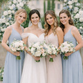 Dusty Blue French Wedding Attire Card  招待状