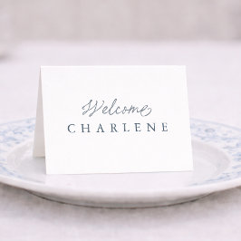 Dusty Blue French Wedding Place Card テーブルナンバー