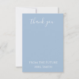 Dusty Blue "Future Mrs." Bridal Shower Thank You  サンキューカード
