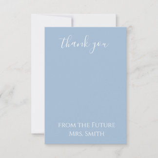 Dusty Blue "Future Mrs." Bridal Shower Thank You  サンキューカード