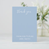 Dusty Blue "Future Mrs." Bridal Shower Thank You  サンキューカード (スタンド正面)