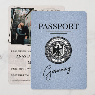 Dusty Blue Germanyパスポート日付の保存 セーブザデート