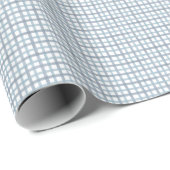 Dusty Blue Gingham Baby Shower Wrapping Paper ラッピングペーパー (ロールコーナー)