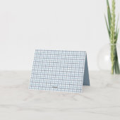 Dusty Blue Gingham Baby Thank You Card | Blocks サンキューカード (裏面)