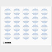 Dusty Blue Gingham Christmas ラウンドシール (シート)