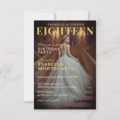 Dusty Blue Gold Staircase Card 招待状 (正面)