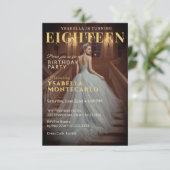 Dusty Blue Gold Staircase Card 招待状 (スタンド正面)