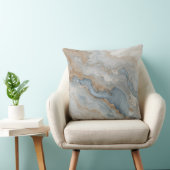 Dusty Blue Gray Tan Beige Abstract クッション (椅子)