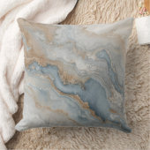 Dusty Blue Gray Tan Beige Abstract クッション (ブランケット)