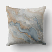 Dusty Blue Gray Tan Beige Abstract クッション (裏面)