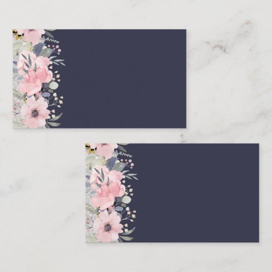 Dusty Blue Greeneryの文房具結婚予算 名刺 (正面/裏面)