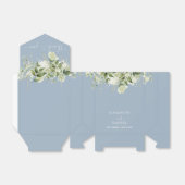 Dusty Blue Greeneryフローラハートスクリプ結婚ト フェイバーボックス (折り畳みなし)