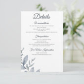 Dusty Blue Greenery Water Color宿泊施設 エンクロージャーカード (スタンド正面)