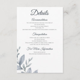 Dusty Blue Greenery Water Color宿泊施設 エンクロージャーカード