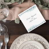 Dusty Blue Greenery Wedding Cocktail Napkin スタンダードカクテルナプキン