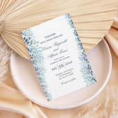 Dusty Blue Greenery Wedding Invitation  招待状