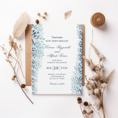 Dusty Blue Greenery Wedding Invitation  招待状