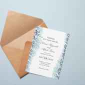 Dusty Blue Greenery Wedding Invitation  招待状