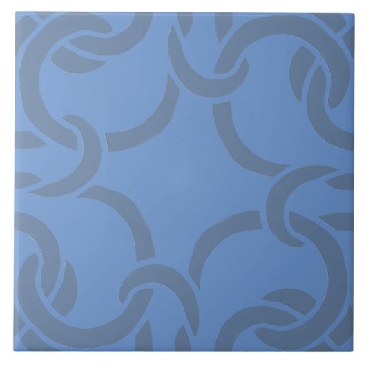 Dusty Blue Grey Celtic Knot Seamless Pattern Tile タイル (正面)