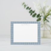 Dusty Blue Grid Frame Note Card 招待状 (スタンド正面)