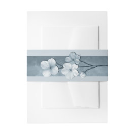 Dusty Blue Hand Drawn Floral Botanical Wedding 招待状ベリーバンド