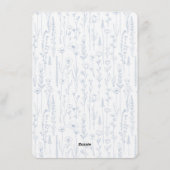 Dusty Blue Hello Baby Wildflower Invitation 招待状 (裏面)