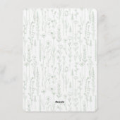 Dusty Blue Hello Baby Wildflower Invitation 招待状 (裏面)