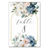 Dusty Blue Hydrangea Floral Table Number Cards テーブルナンバー (裏面)