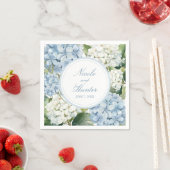 Dusty Blue Hydrangea Floral Wedding スタンダードカクテルナプキン (インサイチュ)