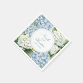 Dusty Blue Hydrangea Floral Wedding スタンダードカクテルナプキン (角)