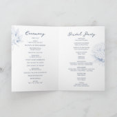 Dusty Blue Hydrangea Folded Wedding Program プログラム (内部)