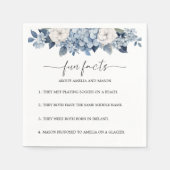 Dusty Blue Hydrangea Fun Facts Wedding Napkins スタンダードカクテルナプキン (正面)