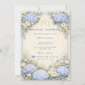 Dusty Blue Hydrangea Garden Bridal Shower 招待状 (正面)