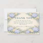 Dusty Blue Hydrangea Garden Wedding サンキューカード (正面)