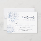 Dusty Blue Hydrangea Meal Options RSVP Card (正面)