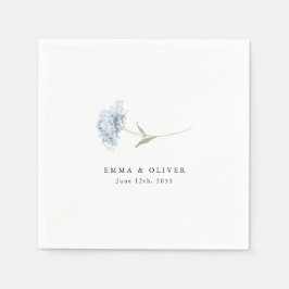 Dusty Blue Hydrangea Personalized Wedding Napkins スタンダードカクテルナプキン