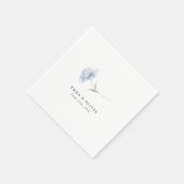 Dusty Blue Hydrangea Personalized Wedding Napkins スタンダードカクテルナプキン (角)
