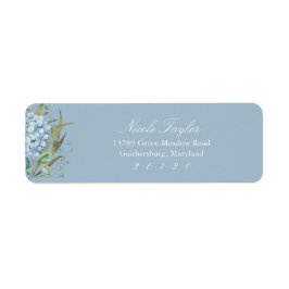 Dusty Blue Hydrangea Return Address Labels ラベル