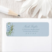 Dusty Blue Hydrangea Return Address Labels ラベル (インサイチュ)