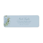 Dusty Blue Hydrangea Return Address Labels ラベル (正面)