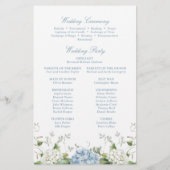 Dusty Blue Hydrangea Wedding Ceremony Program (裏面)