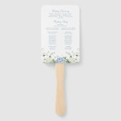 Dusty Blue Hydrangea Wedding Ceremony Program ハンドファン (裏面)
