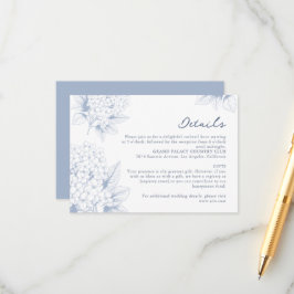 Dusty Blue Hydrangea Wedding Details エンクロージャーカード