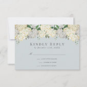 Dusty Blue Hydrangea Wedding RSVP (正面)